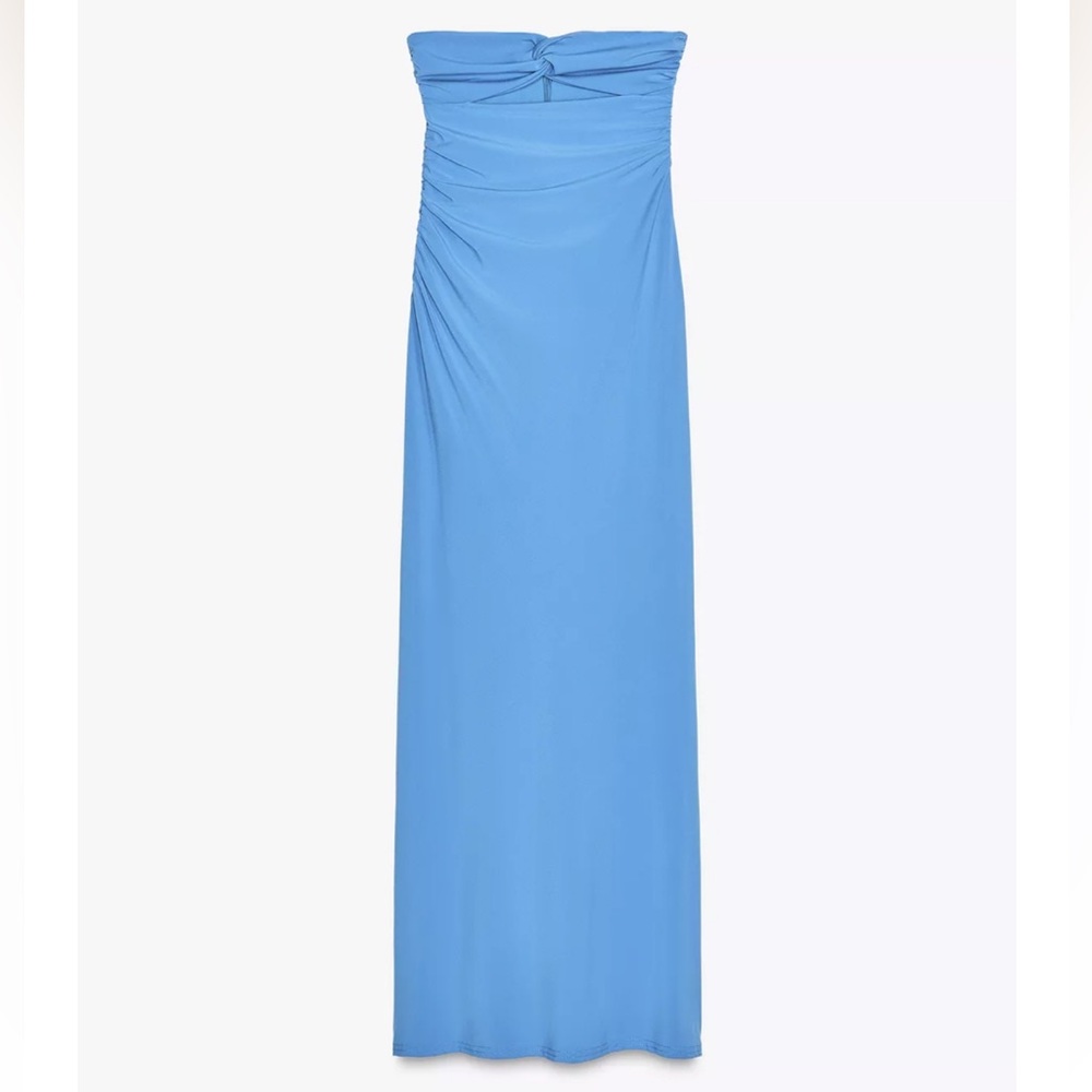 Zara NWT blue cutout maxi occasion dress - Picture 4 of 11